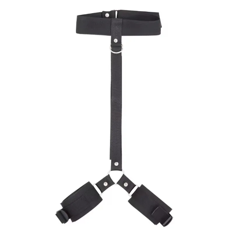 Sex Handcuffs SM Toy BallNeck to Wrist Restraints Kit Adjustable BDSM Bondage Restraints With Collar