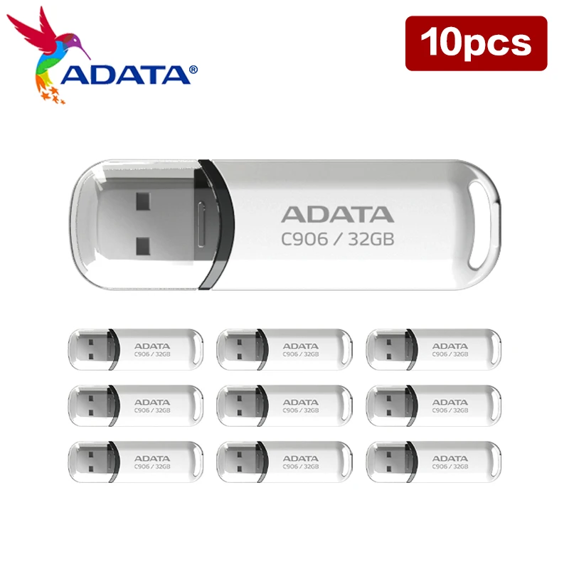 

ADATA USB Pen Drive Flash Memory Stick 32GB 64GB USB2.0 C906 Black White Blue Pink Wholesale U Disk Pendrive for Desktop Laptop