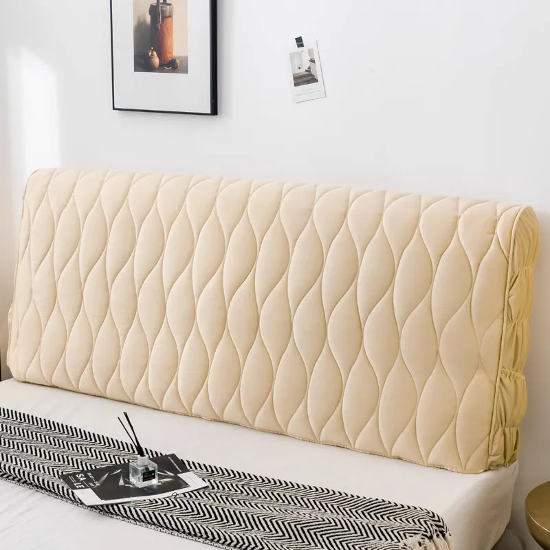 Luxury Velvet Thicken Quilted Headboard Cover Short Plush All-inclusive Bed Head Cover Double Side Quilting Bedside