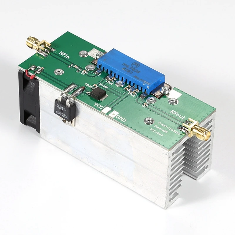 T43C-8W Microwave RF Power Amplifier Image Transmission Amplifier Module Board With Cooling Fan 600-1100Mhz Amplificatore