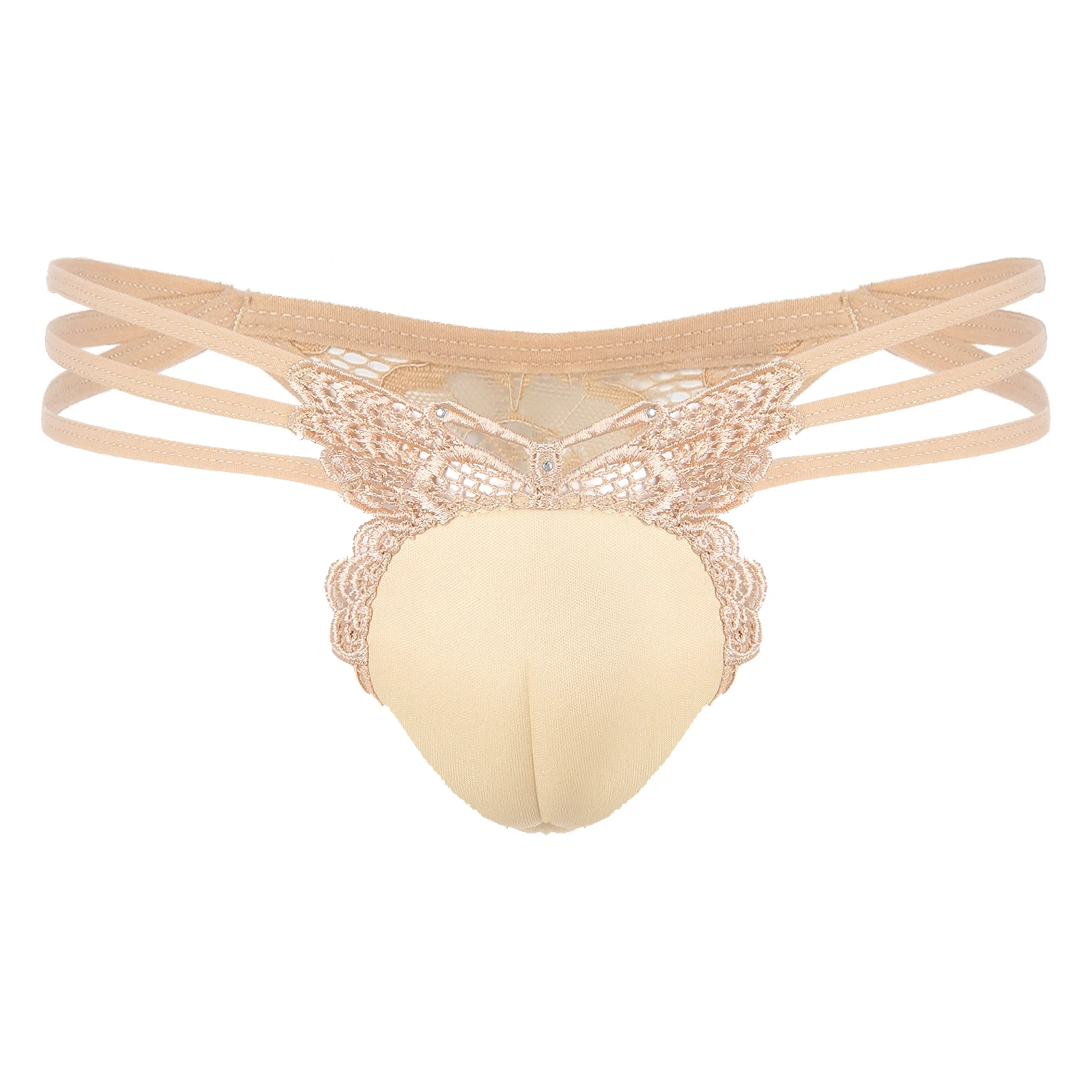 Gay Mens Cosplay Party Lingerie Sissy Mutandine Vita Bassa Contour Pouch T-Back Perizoma Slip Sospensorio Farfalla G-String Biancheria Intima