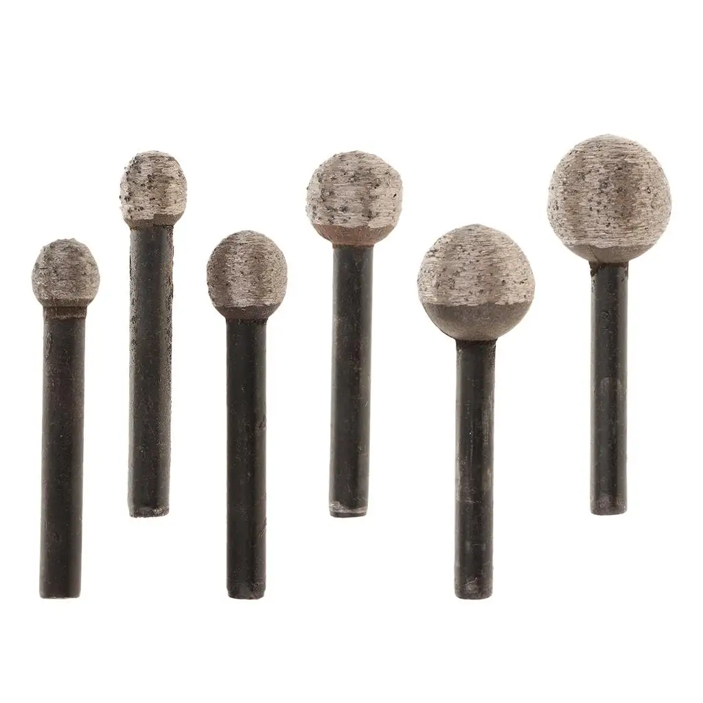 6mm Shank Ball Sphere Diamond Rotary Burrs Grinding Bits 8mm-20mm for