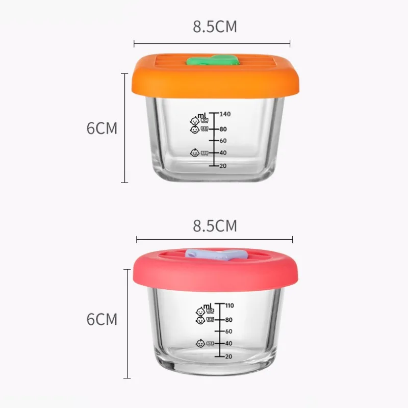 New Silicone Lid Baby Food Bowl Glass Steamed Egg Soup Bowl Baby Food Box