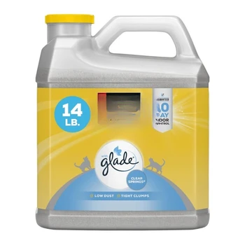Purina Tidy Clumping Cat Litter, Glade Clear Springs Deodorizing, Low Dust, 14 lb. Jug 1