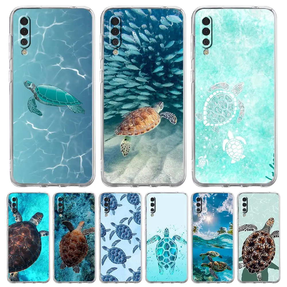 Lovely Cartoon Sea Turtle Ocean Blue Phone Case