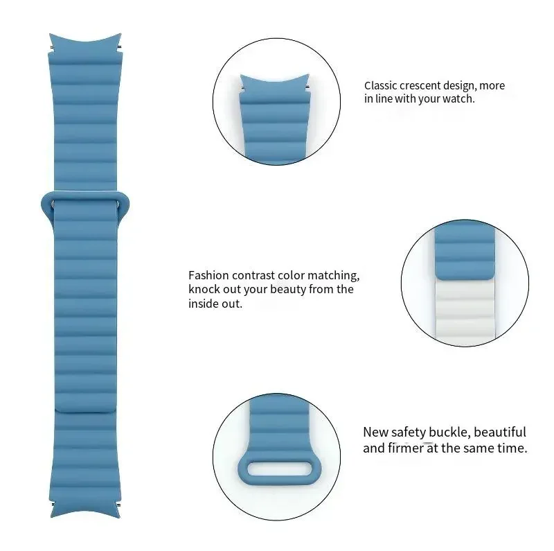 Silicone Loop Strap For Samsung Galaxy watch 4/5/6 40mm/44mm 5 Pro 45mm Magnetic Bracelet Belt Watch 4/6 Classic 47mm 43mm band