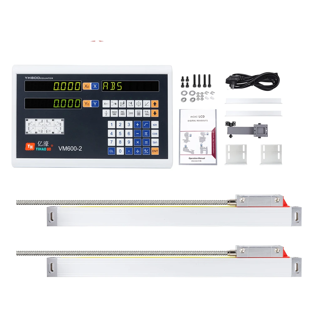 VM6002 Dro Digital Readout Set Kit YHSINO Linear Optical Ruler 5U 5V