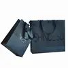 Custom Shopping Bag with Ribbon Printed Logo Paper Manufactory Spot UV Square Size Luxury Black Offset Printing Coated Paper 4