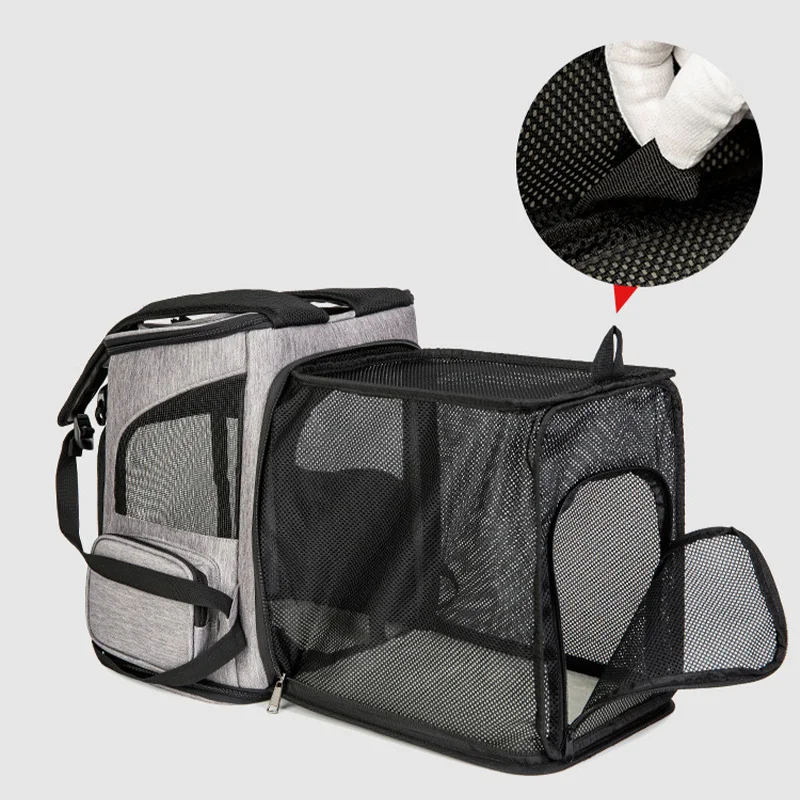 Cat Carrier Backpack Expandable Pet Carrier Bag Breathable Mesh Foldable Backpacks for Puppy and Rabbits Cat Backpack for Hik cat carrier backpack