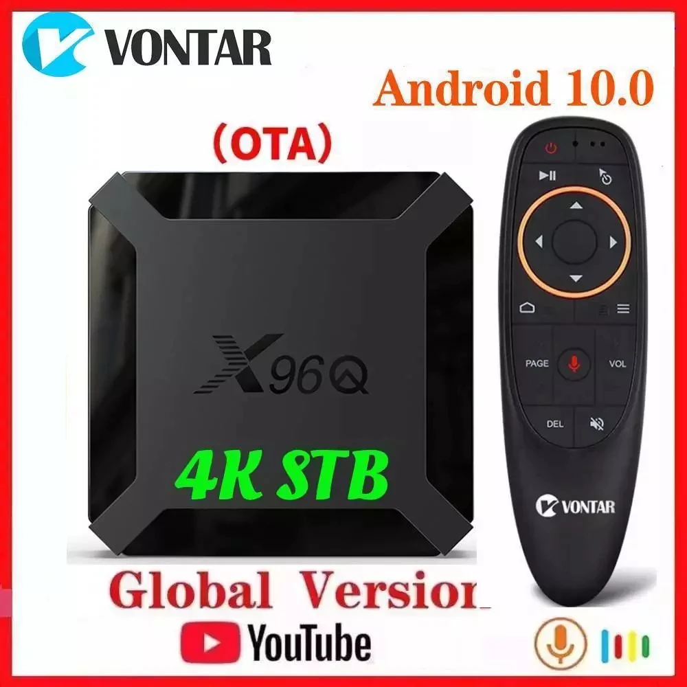 VONTAR-Boîtier Smart TV X96Q, Android 10.0, Allwinner H313, Lecteur  MultiXXL, Façades, Core, Wifi, , Mise à Jour de X96 Mini