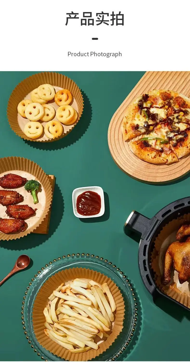 Disposable Air Fryer Paper Non-Stick Kitchen Baking Airfryer Mat Oilproof Micro-wave Barbecue Pad Baking Paper Liner Accessories air fryer liners disposable air fryer liners air fryer accessories parchment baking paper
