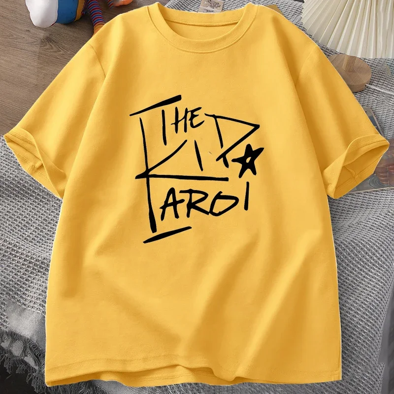 thumbnail image 1 of Camiseta de algodón para hombre, camisa de manga corta con estampado de The Kid Laroi, cuello redondo, talla grande, 1 of 5
