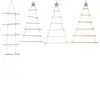 Christmas Tree Crafts Wall Hanging DIY Shabby Jute String Wooden Ladder Chic for Xmas Holiday Garden Favor Decoration