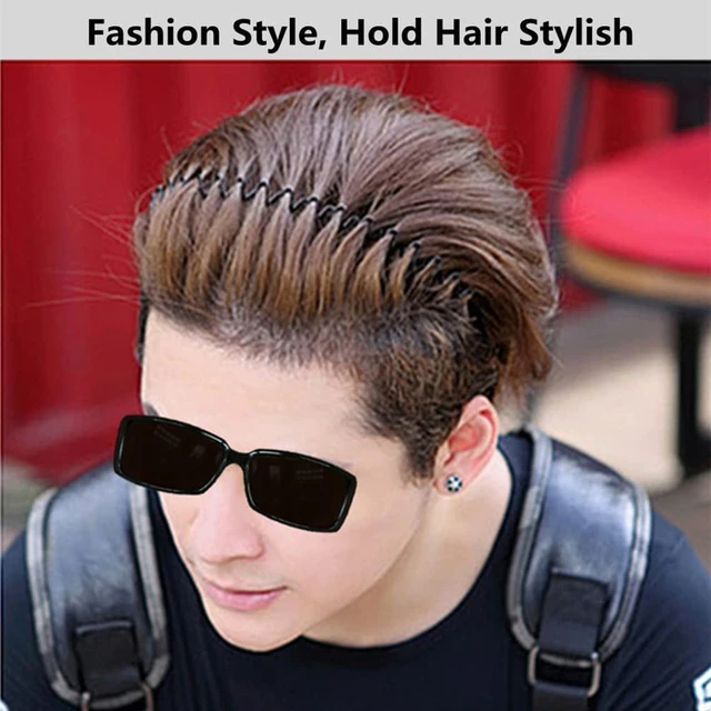 Diadema hombre negra deportiva cinta pelo hombre 14 Uds diadema de metal,  bandas para el cabello de plástico unisex