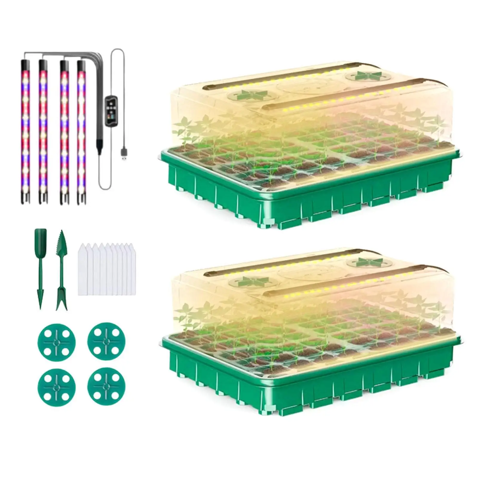 Illuminated Seed Starter Tray Set Seed Tray for Seedling Growing Microgreens