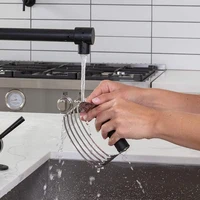 Mélangeur de pâte manuel en acier inoxydable, mélangeur de farine à 5 lames, coupe-pâtisserie professionnel, mélangeur de pâte, outil de cuisson de beurre de cuisine 4
