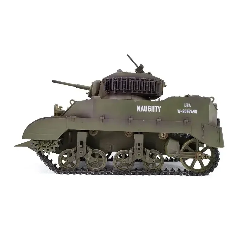 COOLBANK RC Tank 1/16 Scale 2.4ghz U.S. M5A1 Stuart Light Tank Model, Remote Control Tanks with Sound and Light  for Boys Adults 2