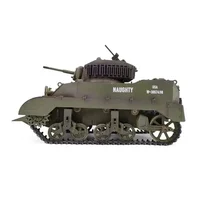 COOLBANK RC Tank 1/16 Scale 2.4ghz U.S. M5A1 Stuart Light Tank Model, Remote Control Tanks with Sound and Light  for Boys Adults 2