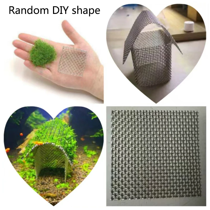 Fish Tank Decorations Aquarium Ornaments 2PCs Stainless Steel Wire Mesh Pad