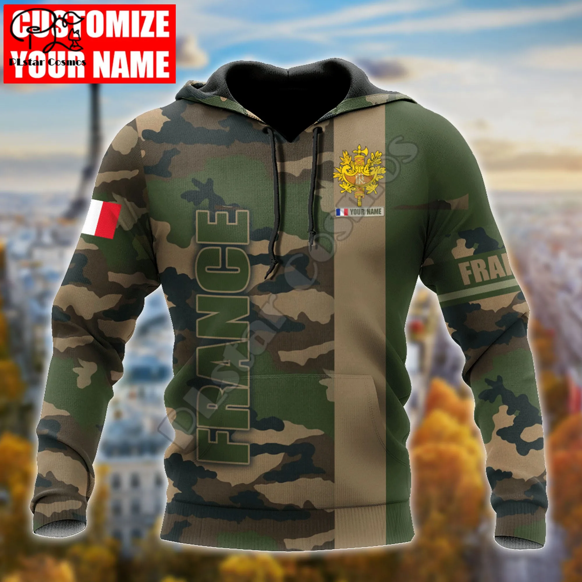 

PLstar Cosmos France Army 3D Printed New Fashion Hoodies Sweatshirts Zip Hoded For Men/Women Casual Streetwear Apparel F12
