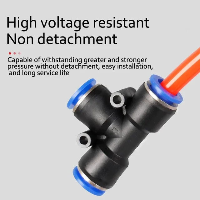 10PCS PE/PEG Plastic Quick Connector - 4-12mm Push In Fitting for Air Hose & Tube, Industrial & Home Pneumatic Systems​ 2
