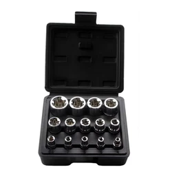14-Piece Female Torx Socket Set - Enhanced Versatility and Durability (1 SET-BLACK)