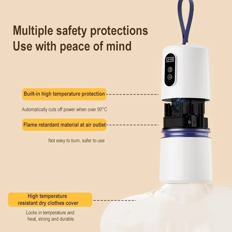 Portable Mini Travel Heating Dryer Machine Household Baby Clothes Drying Device Compact Size PTC Heating with Power off Protecti 5