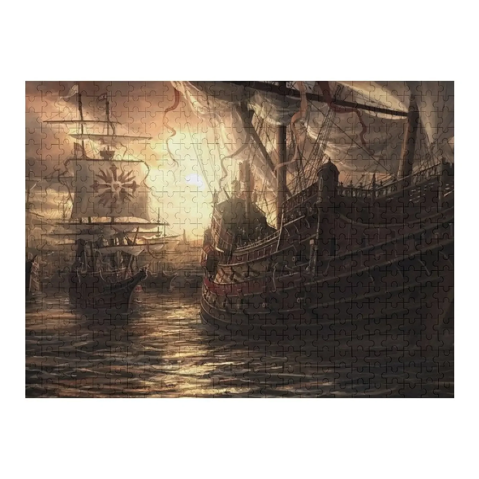 Vintage Pirate Ship Art Jigsaw Puzzle Custom Custom Photo Game Children Puzzle