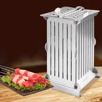 Stainless Steel 49 Holes Meat Skewer Kebab Maker Manual Small Lamb Skewers Machine Barbecue Stringer Kitchen Tool 2