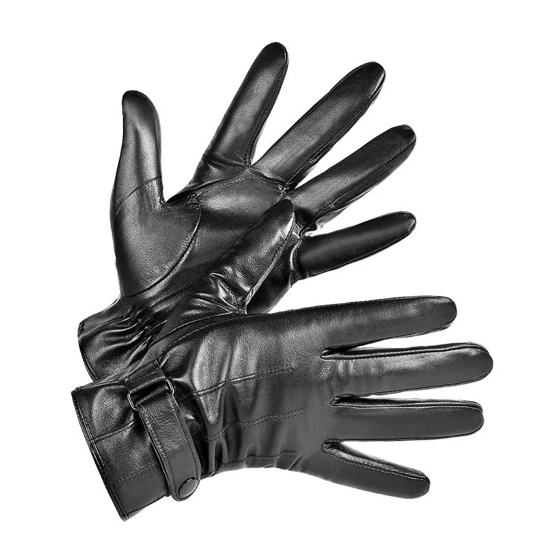 Guantes De Invierno De Cuero Para Hombre - Pantalla Táctil, Aislamiento Térmico, Para Motocicleta, Ciclismo Y Uso Diario