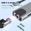 RJ45 100M/1000Mbps Ethernet to USB C Adapter Docking Station USB Type C to HDMI HUB 4K 30HZ VGA Headphone PD 100W USB3 Extencion 4