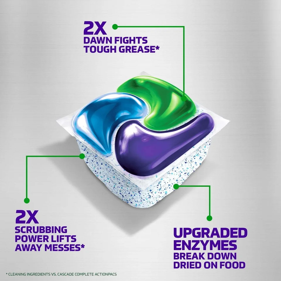 Powerful Fresh Scented Dishwasher Pods 62 Count