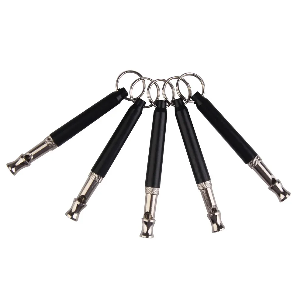 Ultrasonic Dog Trained Whistle Two-tone Copper Voice Control Stop Barking Tool Portable with Keyring Sound Toys Pet Accessories
