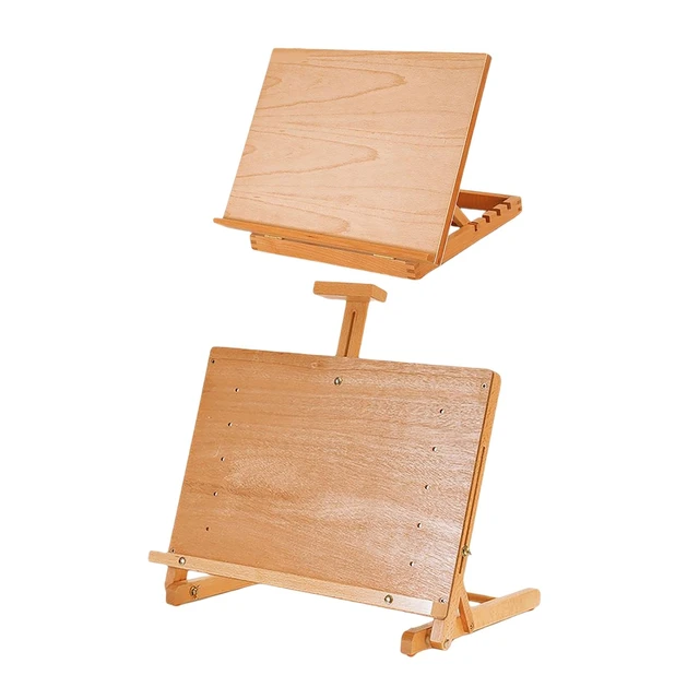 Caballete de pintura con superficie lisa, paleta de madera, mesa de  escritorio para soporte de pintura de acuarela - AliExpress