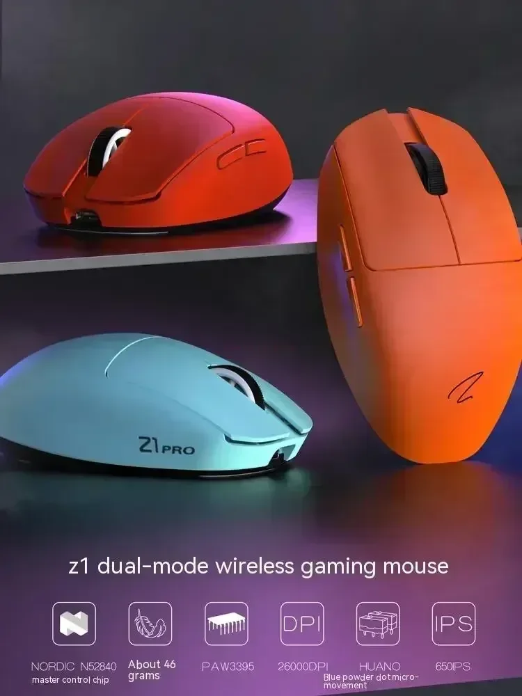 Zaopin Z1 Pro Wireless Mouse Dual Mode Paw3395 E-Sports Hollow Out Mouse Ergonomics Lightweight Pc Accessories Gaming Mice Gift