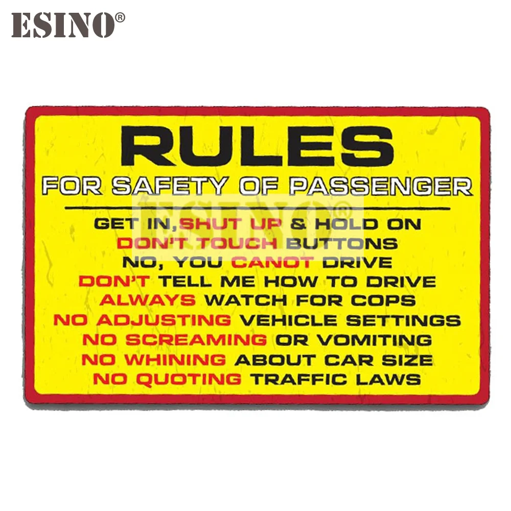 

Car Styling Creative Funny Warning Rules for Safety of Passenger PVC Decal Waterproof Car Body Sticker Pattern Vinyl