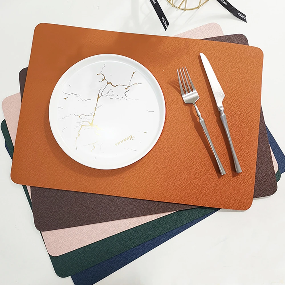 Faux Leather Placemats Set of 6 - Waterproof - Wipe Clean - Heat Resistant  - Ant