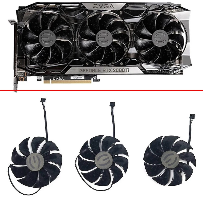 Ventola Di Raffreddamento Per Evga Evga Rtx 2080 Ti Ftw3 Ultra Tripla Ventola Scheda Grafica Ventola Di Ricambio 87Mm 4Pin 12V 0.55A Pld09220S12H
