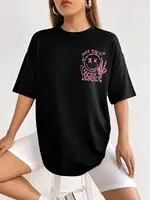 Tenez le jour vous Deserue lettre graphique femmes T-Shirt coton Sport T-Shirt doux respirant vêtements surdimensionné décontracté à manches courtes 3