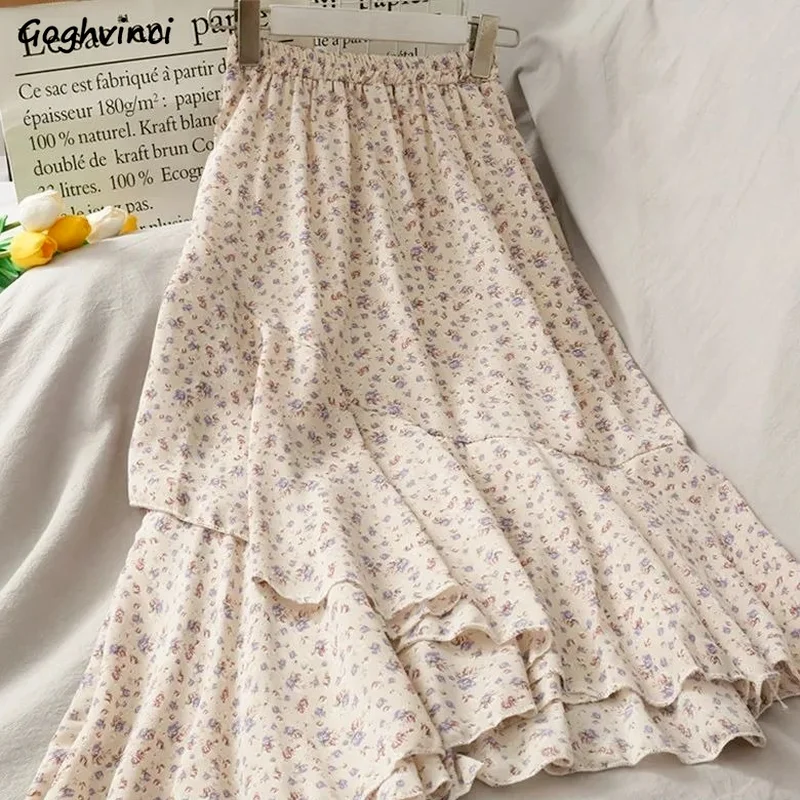 Crescent Skirt w/Ruffles in Sundown Meadow - The 
