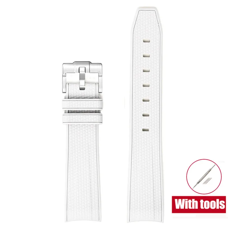 20mm Premium Diving Strap - Arc Curved End TPU Rubber Bracelet with Watch Band Tools