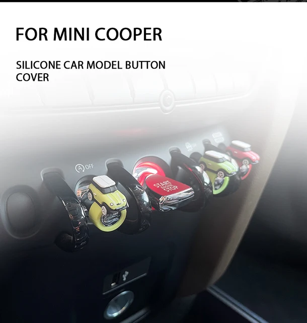 Acheter Pour BMW MINI Cooper accessoires Silicone modèle de voiture bouton  couverture ornements démarrage bouton d'arrêt autocollants Mini Cooper