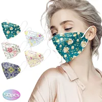 Approved Adult Kn95 Mask Europe CE Woman Flower Printed Face Mouth Mask Mascarilla 5 Layers Fabric FFP2Mask Protective kn95 mask 2