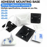 250/500/1000pcs Zip Tie Mounts Durable Clip Clamp Wall Holder Base Adhesive Backed Cable Ties Mount Holder Cable Wire 1