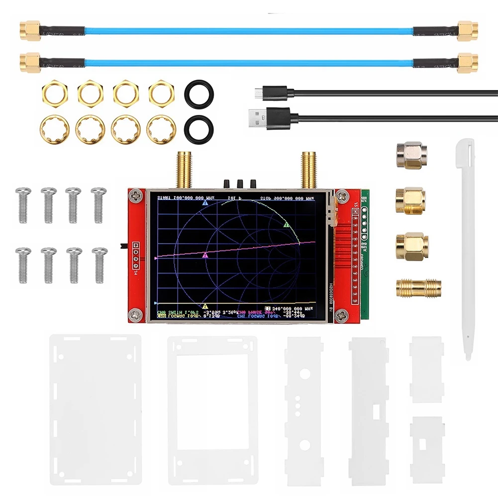 

3G Vector Network Analyzer S-A-A-2 NanoVNA V2 Antenna Analyzer Shortwave HF VHF UHF with Acrylic Housing Set