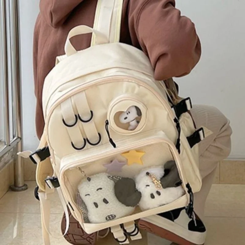 

Японские прозрачные кавайные женские уличные сумки Ita, повседневные милые школьные ранцы в стиле преппи, простые рюкзаки, студенческий рюкзак