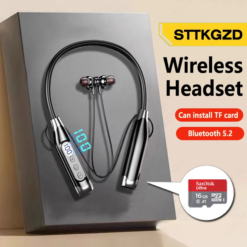 Cuffie Bluetooth 6.0 H08 Con Archetto Da Collo – 35h Batteria, IPX5, Microfono ENC, Display Carica, 33g