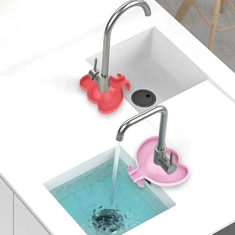 Kitchen Silicone Faucet Mat Flower Sink Splash Pad Drain Pad Bathroom Countertop Protector Shampoo Soap Dispenser Quick Dry Tray faucet mat,kitchen faucet splash pad