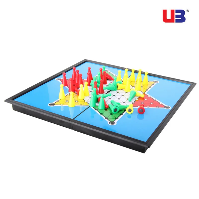Stern-Halma Checkers Game Big Size Boutique Hexagonal Checkers 6 color portable folded Chinese Puzzle Educational Toys