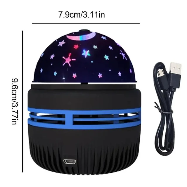 LED Starry Sky Night Light Projector USB Rotating Lamp with Moon & Stars 6